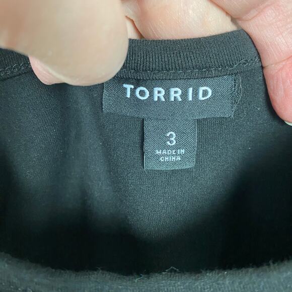 Torrid Black Sleeveless Knit To Mesh Skater Dress Sz.3 - Picture 6 of 14